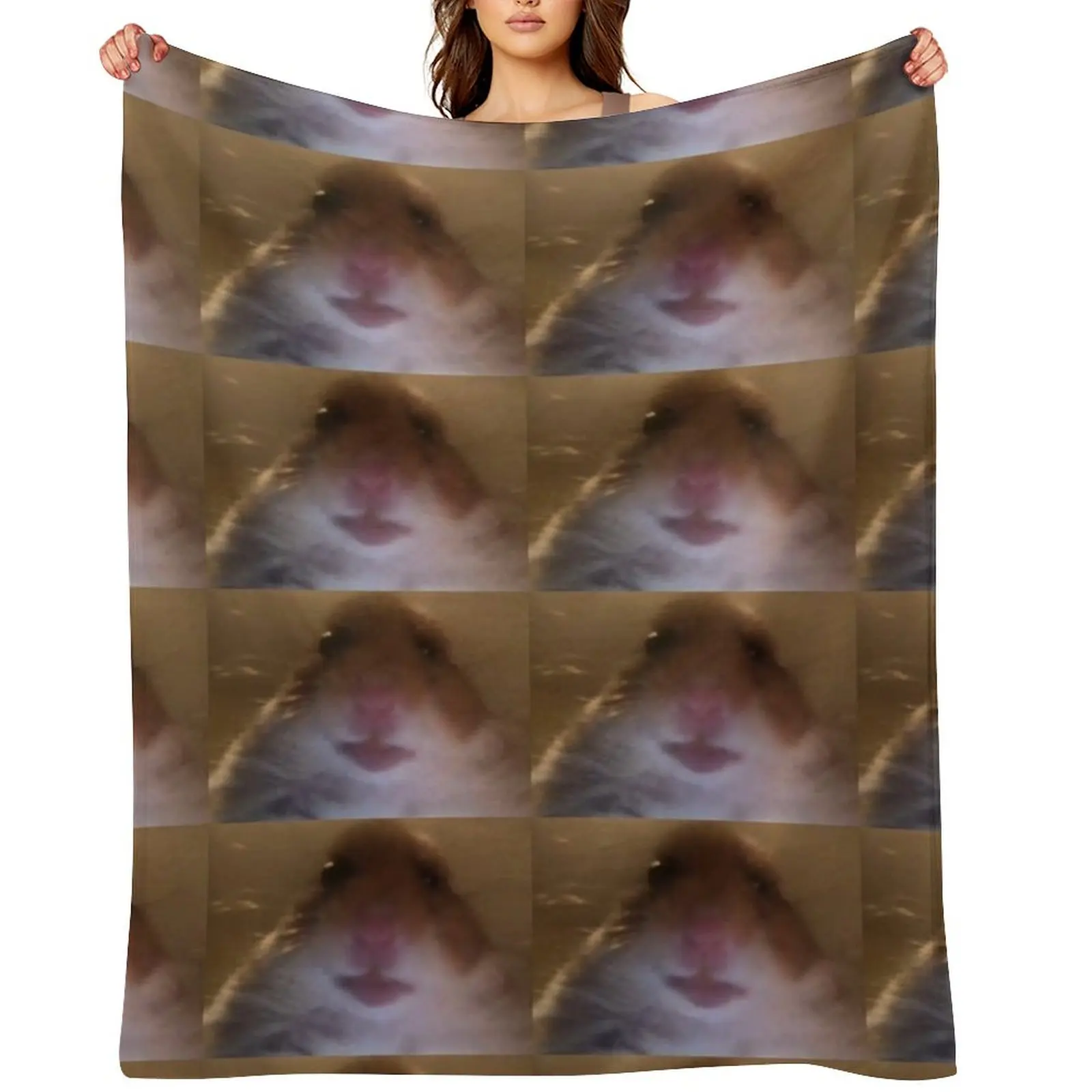 

Staring Hamster Throw Blanket Stuffeds Beach Summer Soft Beds Blankets