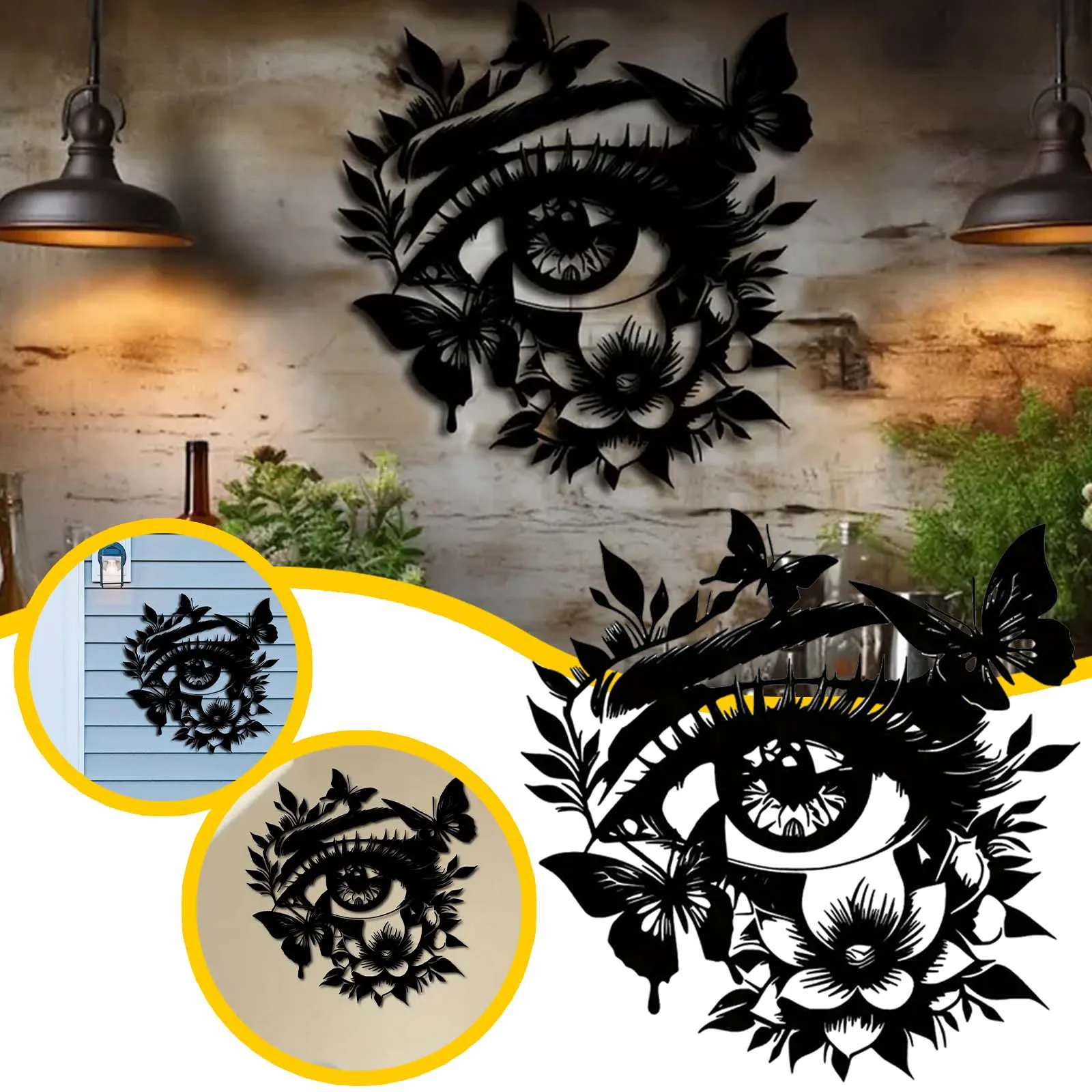 

1pc Black Flower Elegant Wall Decoration Modern Design Suitable For Home Or Beard Gnome