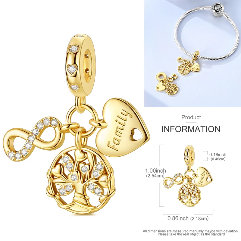 925 Sterling Silber Charm Herz Elefant Baum Reise-Perlenanhänger Passend für Europäische Armbänder DIY Damenschmuck Geschenk 2026 – Detail 33