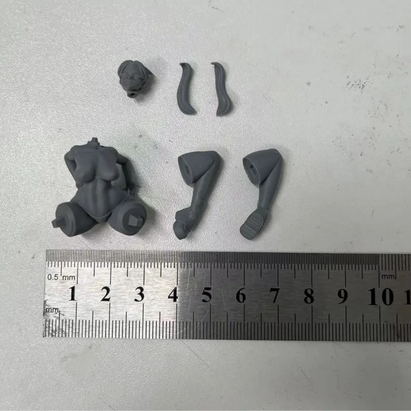 1/24 Scale Steampunk Girl Squat Resin Figure Assembled Model Kit Fantasy Hobby Miniature Unassembled and Unpainted Diorama  Toy