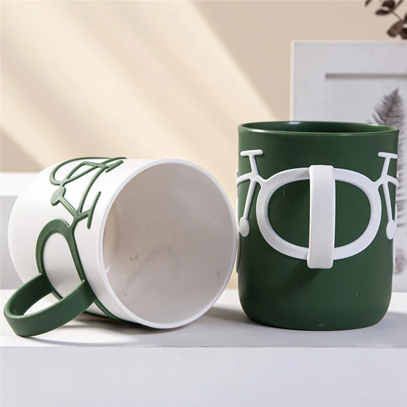 -AT37 Creatives Bicycle Toothbrush Cup, Mouthwash Cup Durable Easy To Use About 11X10cm 2 Pack