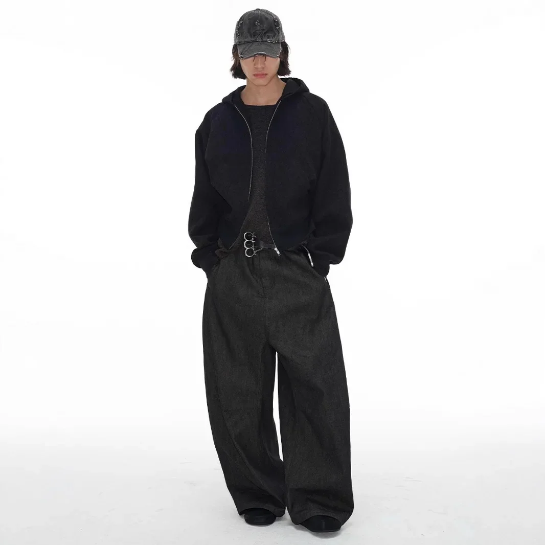 بنطلون جينز رجالي من Cleanfit فضفاض مناسب واسع الساق للجنسين بنطلون ملابس الشارع الأساسية High Street Y2K بنمط فاسق #3