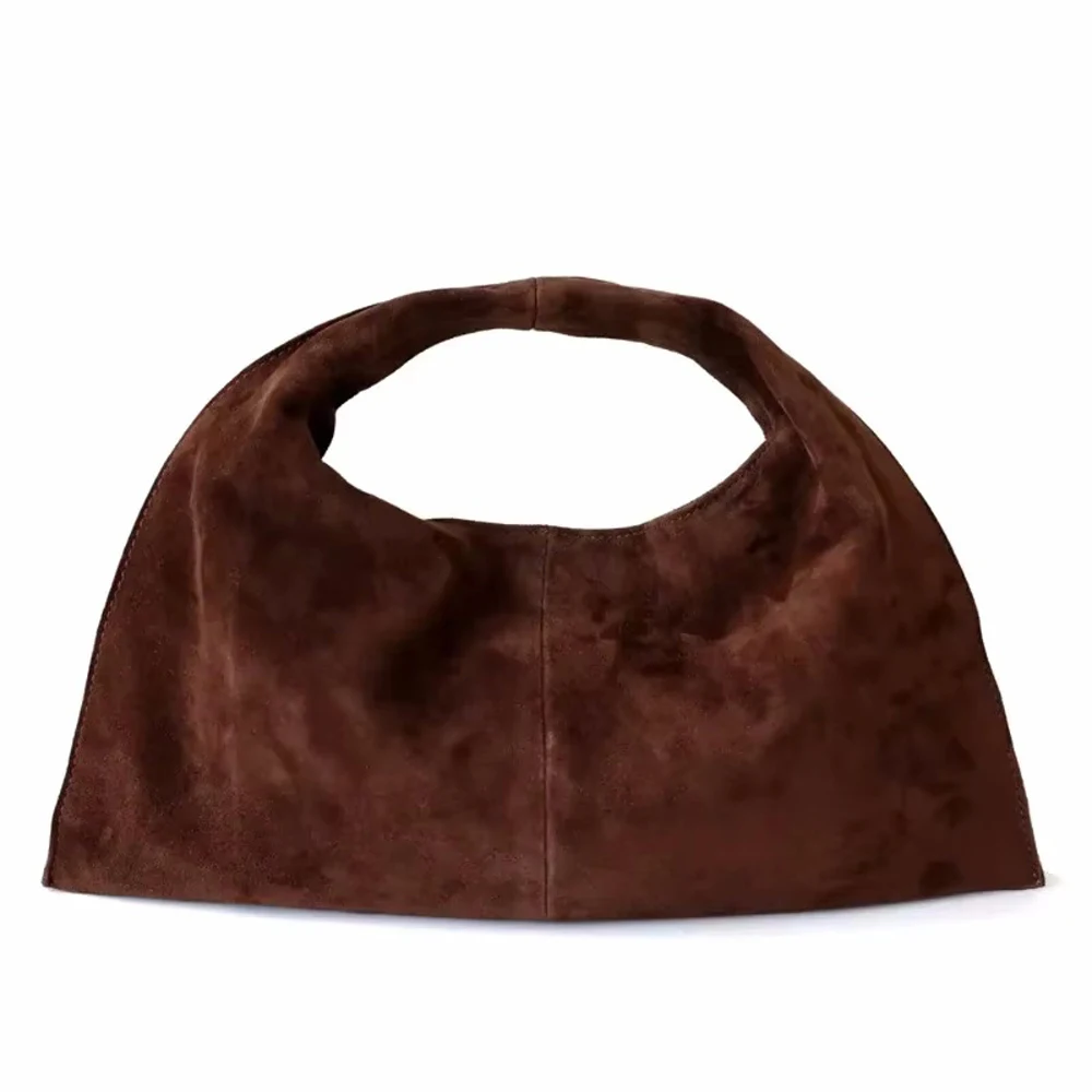 Premium Wool Suede Underarm Bag 2024 New Genuine Leather Women's Bag Single Shoulder Cross Shoulder Handbag Small Bag