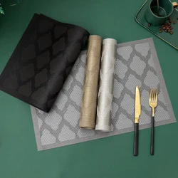 6PC Jacquard PVC Placemats Durable Table Mats Pads Non-Slip Place Mats for Dinner Table Kitchen Home Decor Easy To Clean