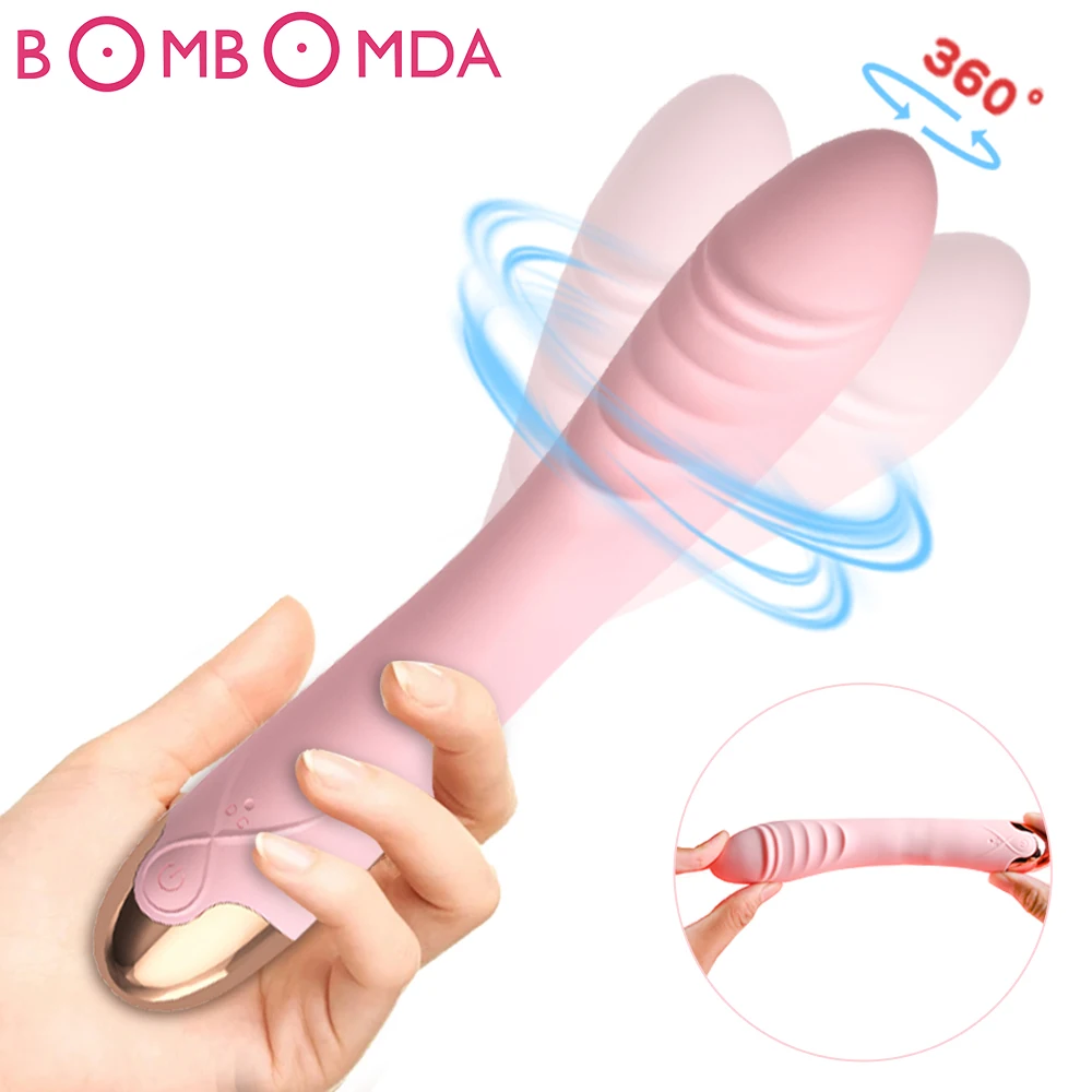 Rotation Dildo Vibrator for Women G Spot Vagina Clitoris Stimulator Massarger Erotic Toys Soft AV Stick Sex Products for Adults