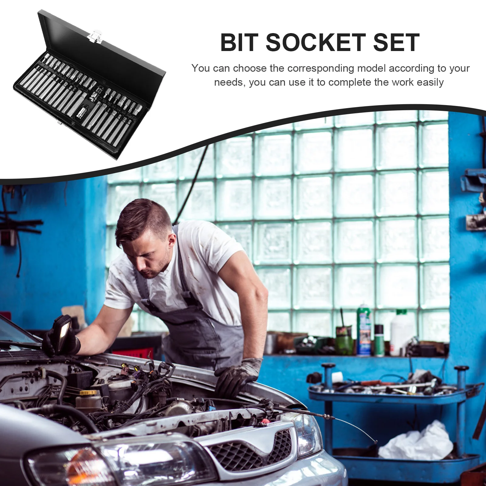 

40Pcs Star Sockets Bit Set Excellent Workmanship Long Lasting Material Simple Practical Design Auto Tool Bit Socket Set