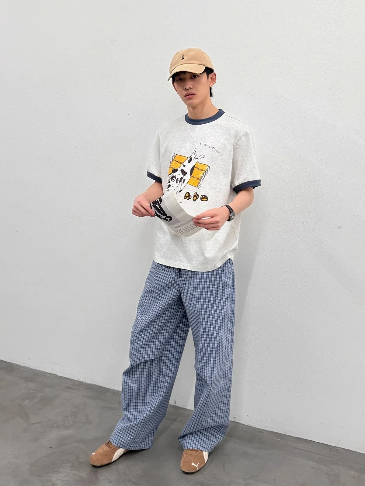 

Американские повседневные клетчатые прямые брюки для мужчин и женщин, весенне-осенние свободные широкие брюки длиной до пола, ленивые брюки