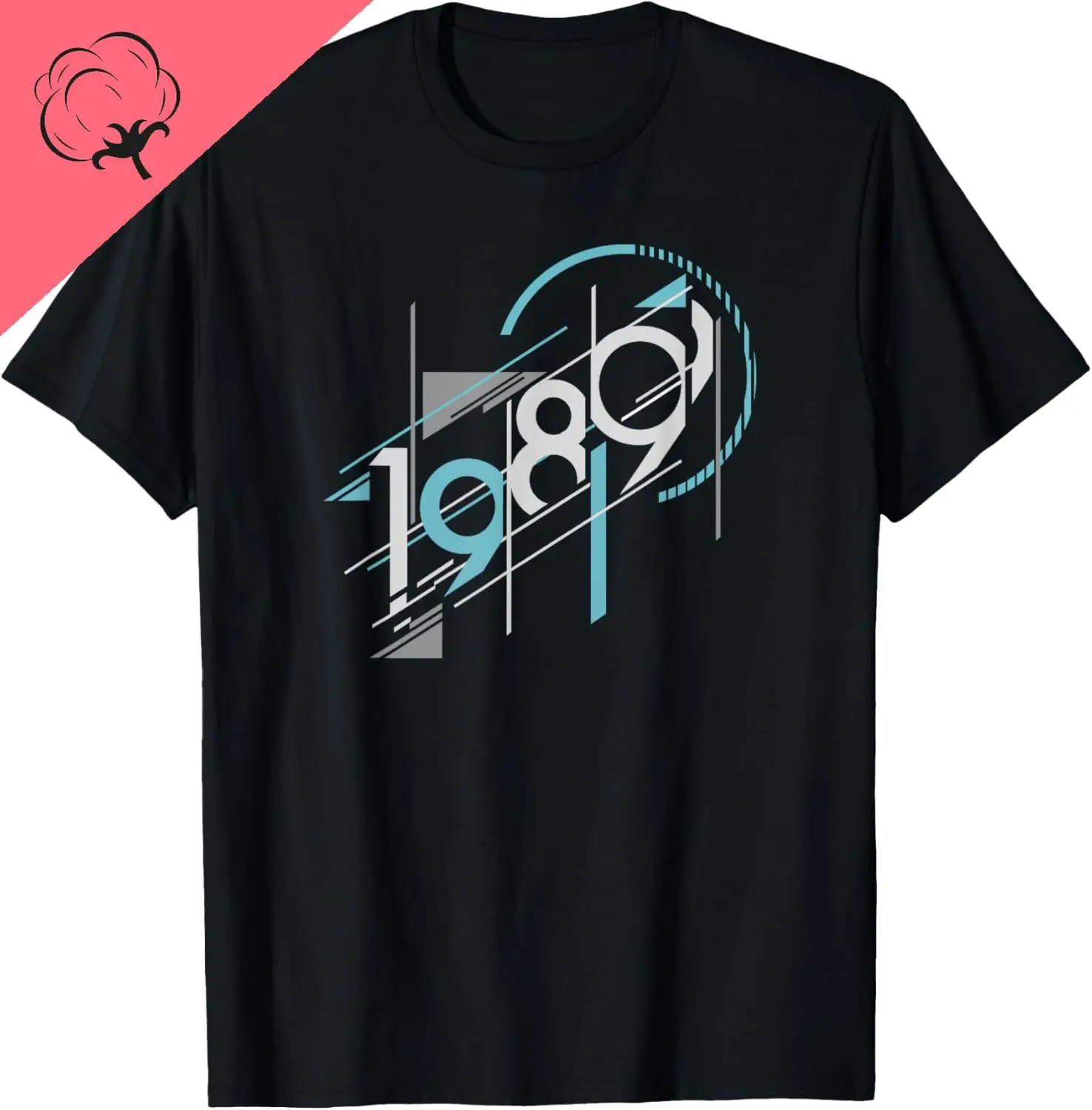 1989 marco abstrato figuras geométricas fonte camiseta de algodão casual roupas masculinas camisa engraçada dos homens t camisa streetwear