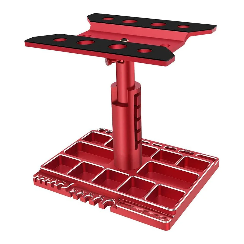 

Верстак для ремонта радиоуправляемых автомобилей с вращением на 360 градусов, регулируемой высотой и винтовым органайзером для задач по техническому обслуживанию