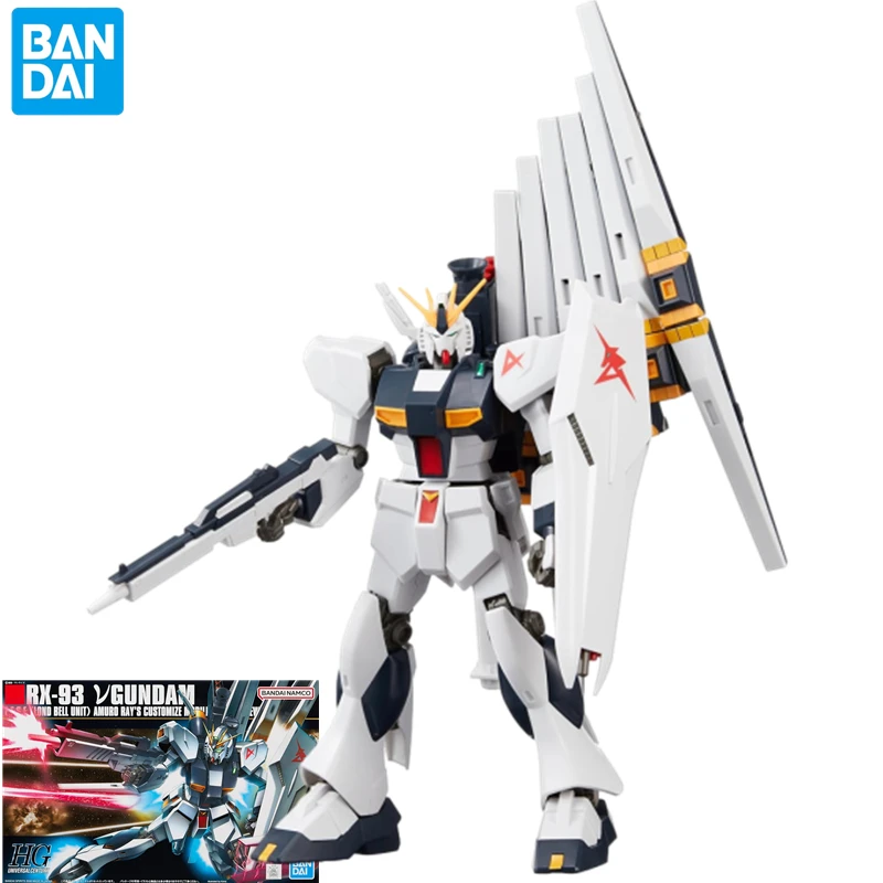 โมเดล Bandai Hguc νgundam RX-93ของขวัญวันเกิดเด็กชายเมชาแบบทำมือประกอบฟิกเกอร์ที่ระลึกเครื่องประดับอะนิเมะต่อพ่วง