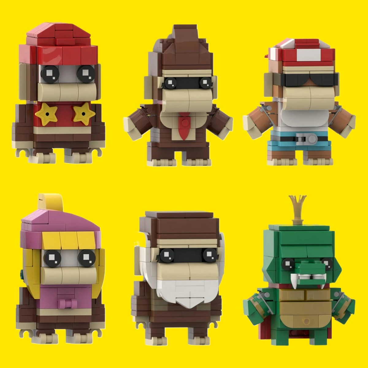 

MOC классическая аркадная игра с персонажем мультфильма, набор строительных блоков, большой орангутанг, Кинг-Конг, кирпичная игрушка для детей, подарок на день рождения