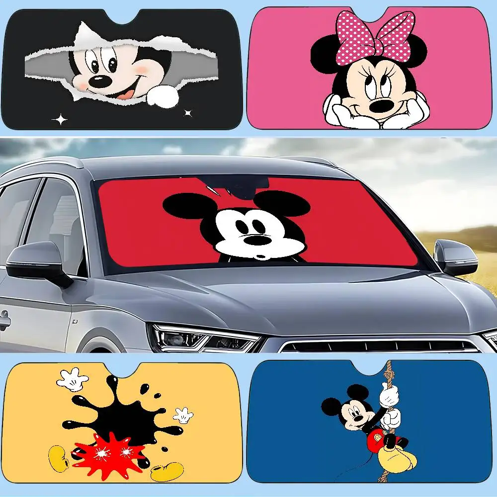 

C-mickey Mouse-eS Cute Car Sunshade Curtains 130x70cm Car SunShade Windshield Cover UV Protection Auto Visor Accessories For Car