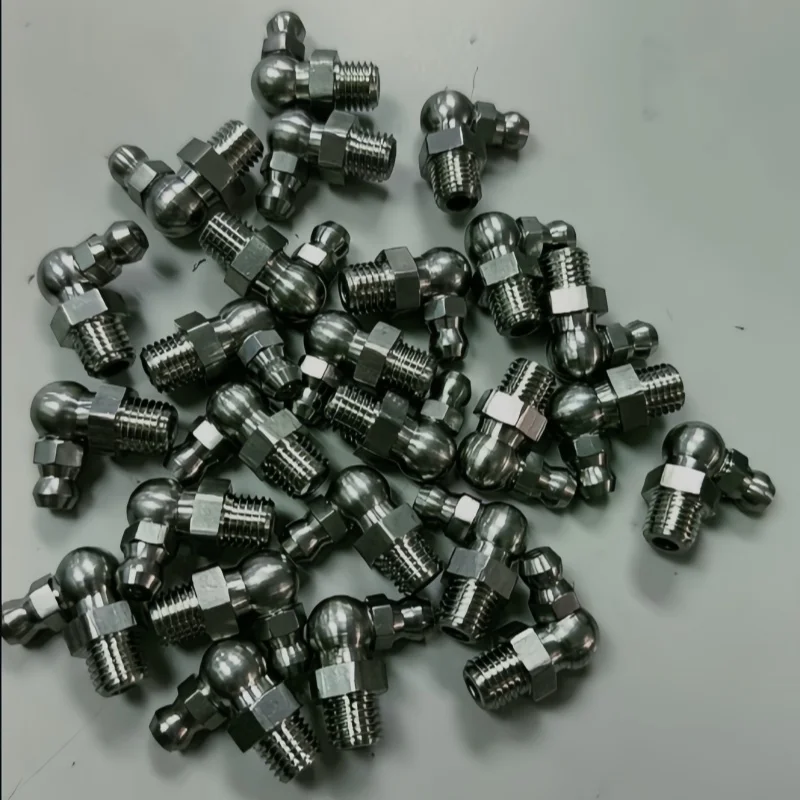 25Pcs 304 stainless steel grease nipple thickened excavator M6M8m10 oil gun 45 elbow 90 degree bearing accessory tool