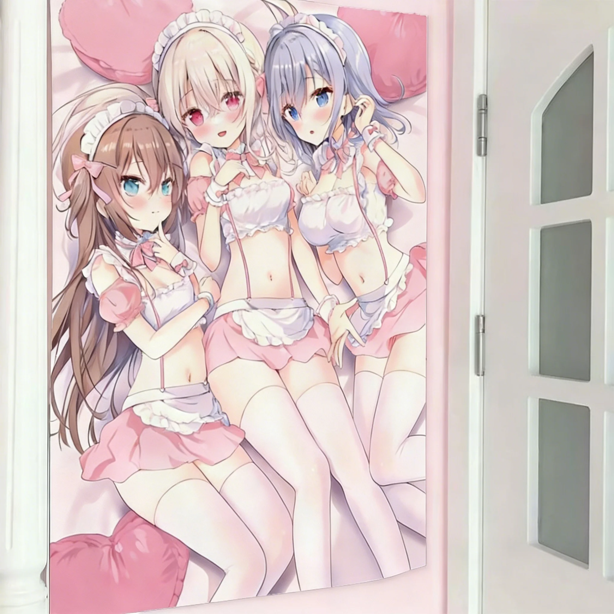 Kawaii Comic Anime-Stil Niedliches Mädchen Wandteppich Wandbehang Japanische Niedliche Mädchenzimmer Atmosphäre Deko Wandbehang