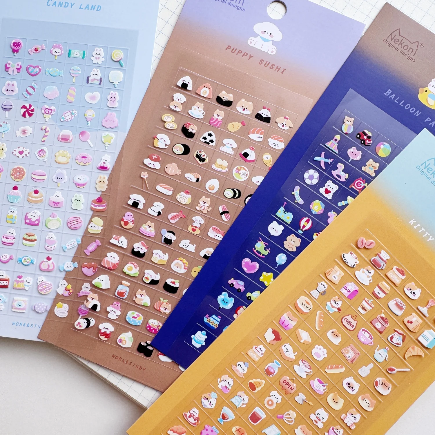 NEKONI Kawaii Mini Animals Cartoon PVC Stickers Scrapbooking Decor Stationery DIY Journaling Sticker School Office Gift