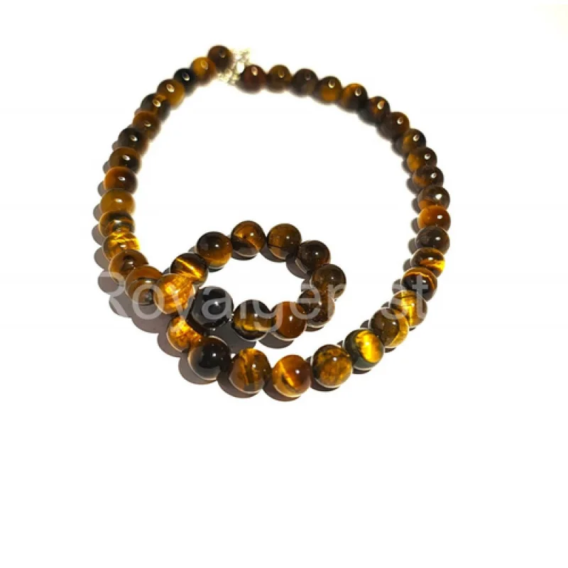 

Натуральные гладкие круглые бусины желтого тигрового глаза качества ААА, 8 мм.