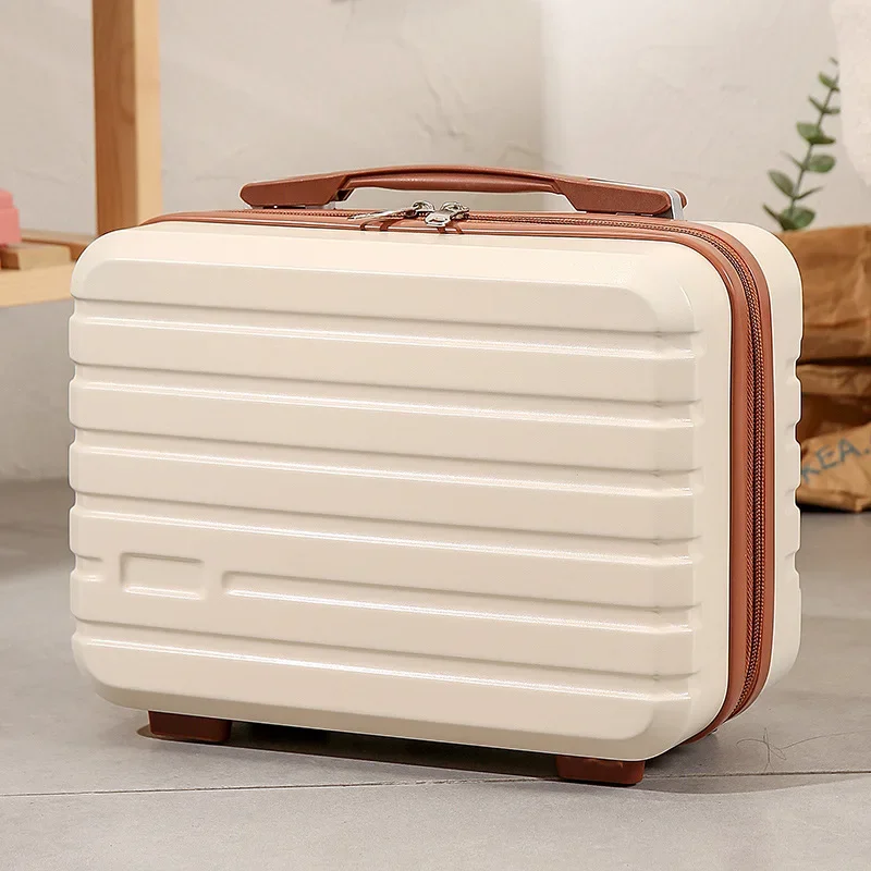 Portable Small Suitcase Female 14-inch Large Capacity Cosmetic Luggage Case Mini Handheld Boarding Storage Female Makeup Bag