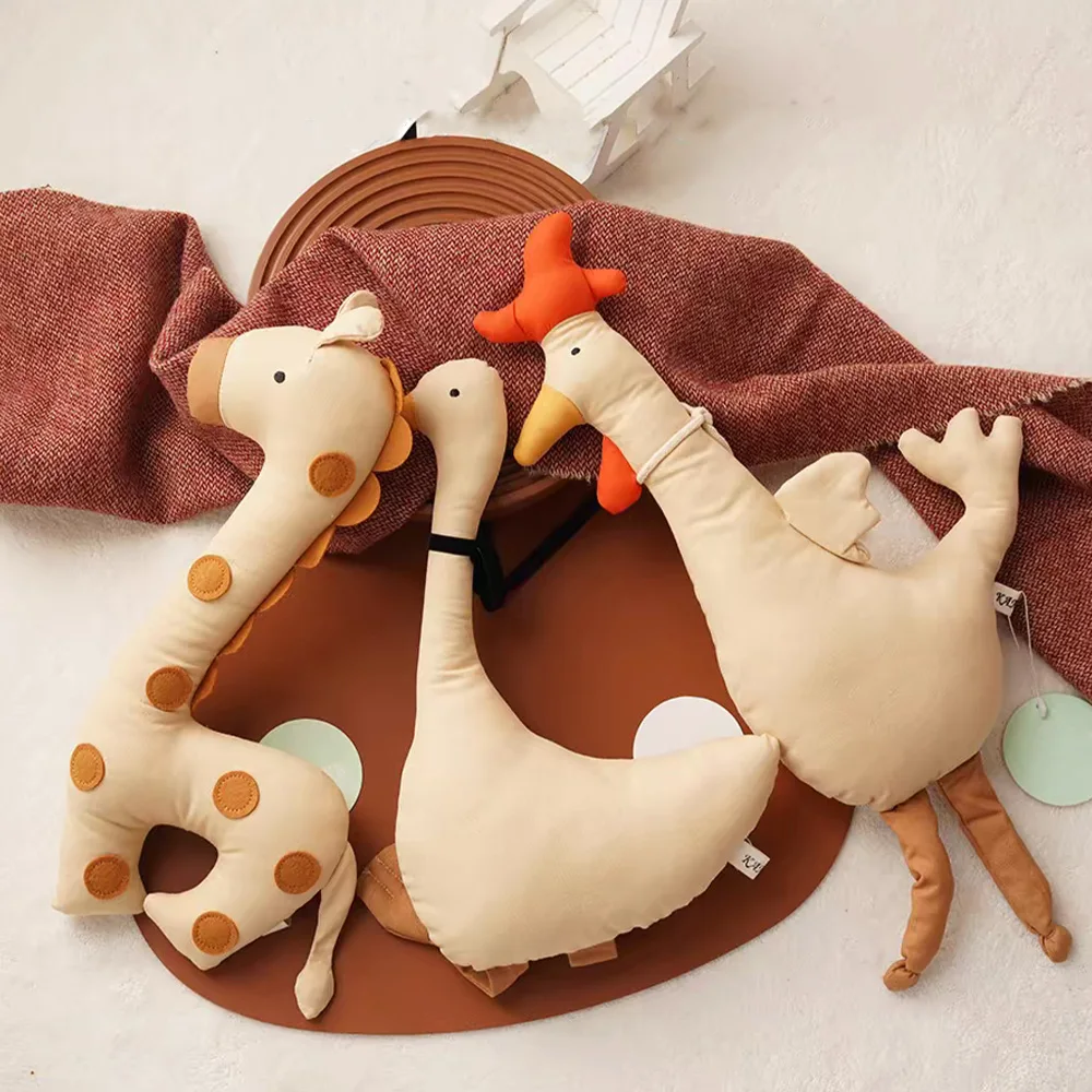 لعبة حيوانات قطيفة على الطراز الاسكندنافي لحديثي الولادة والرضع ، دمية مرافقة نوم جميلة ، أوزة كاواي للأطفال ، ديكور غرفة