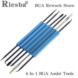 6 in 1 Steel Solder Assist BGA PCB Repair Tool Set Precision Electronic Components Welding Grinding Cleaning Hand Tools