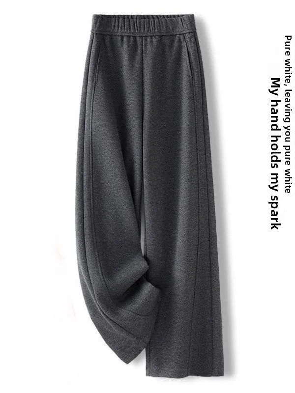 2026 New Autumn Winter Women's Comfortable Fleece Lined Banana Pants Straight Leg Casual Trousers Sweatpants Trendy High Wais...