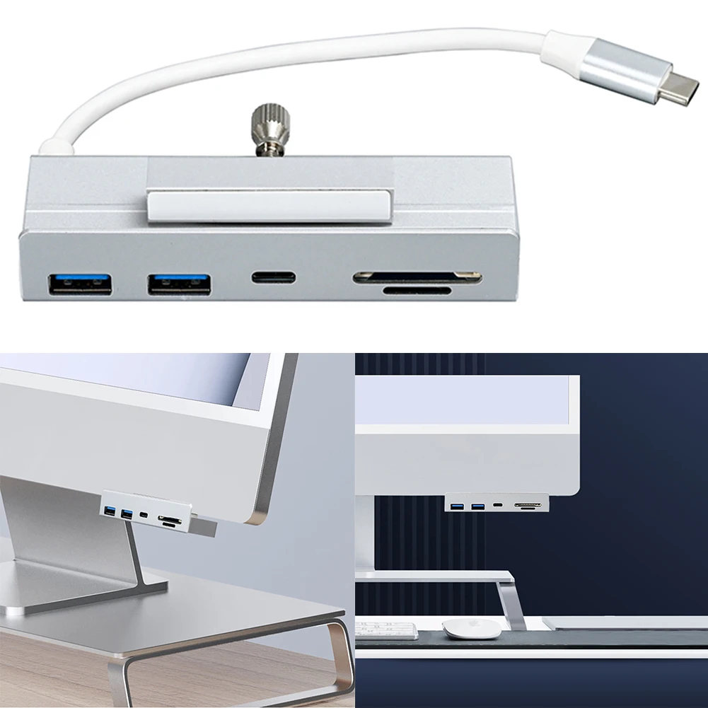 5 in 1 Type C Hub USB3.1Gen2 10Gbps USB C Docking Station SD TF Card Reader 2 USB-A+1 USB-C Ports for 2021 IMac 24 Inch