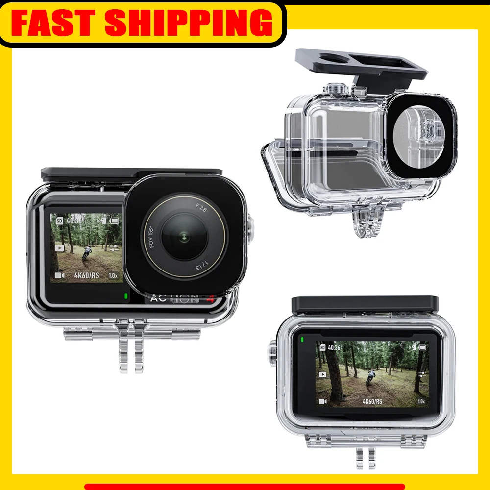 TELESIN 45M Waterproof Housing Case For DJI OSMO Action 3 4 5Pro Underwater Diving Case High Strength Protector Cover