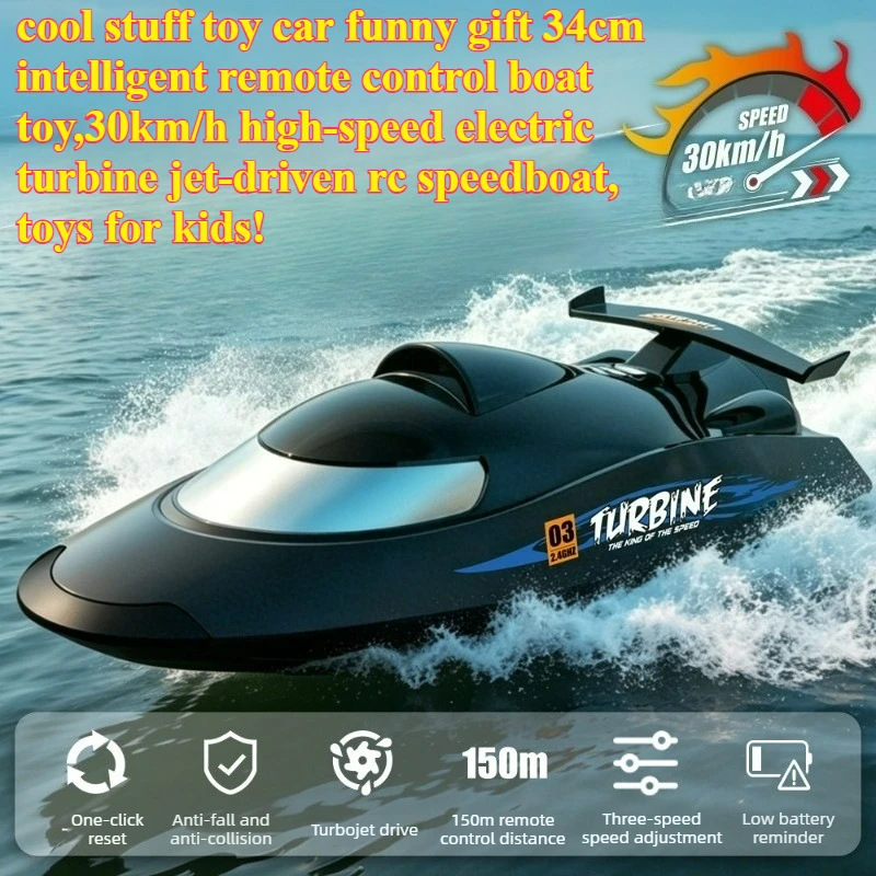 Cool Stuff Rc Boats Funny Gift-Intelligent Remote Control Boat Toy,30km/h High-speed Turbojet Rc Speedboat,Rc Ship Toys for Kids