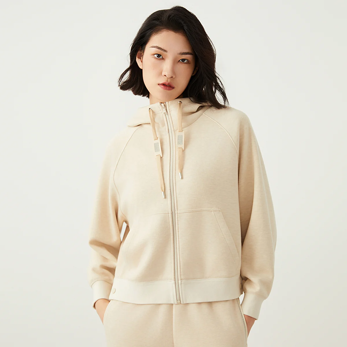 

K2576W High quality luxury women's Clothing acetate wool loose long sleeve hooded pullover sweatshirt ...