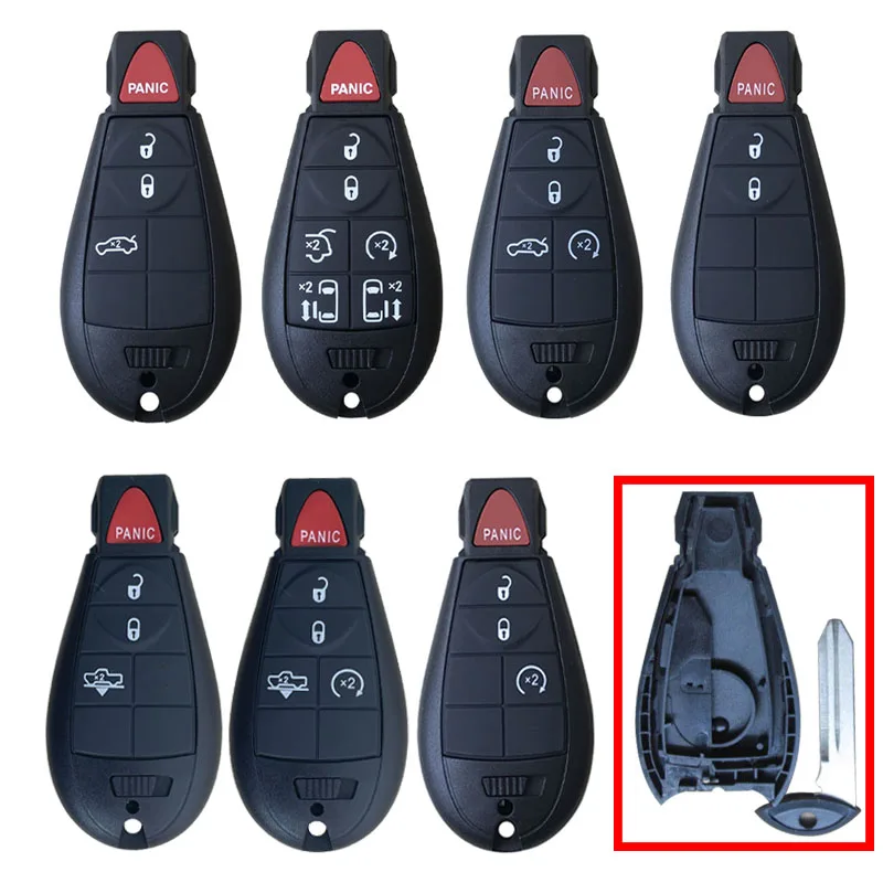 Replacement Smart Remote Key Case Shell For Chrysler For Jeep For Dodge RAM Keyless Remote Key Fob Case Shell GQ4-53T