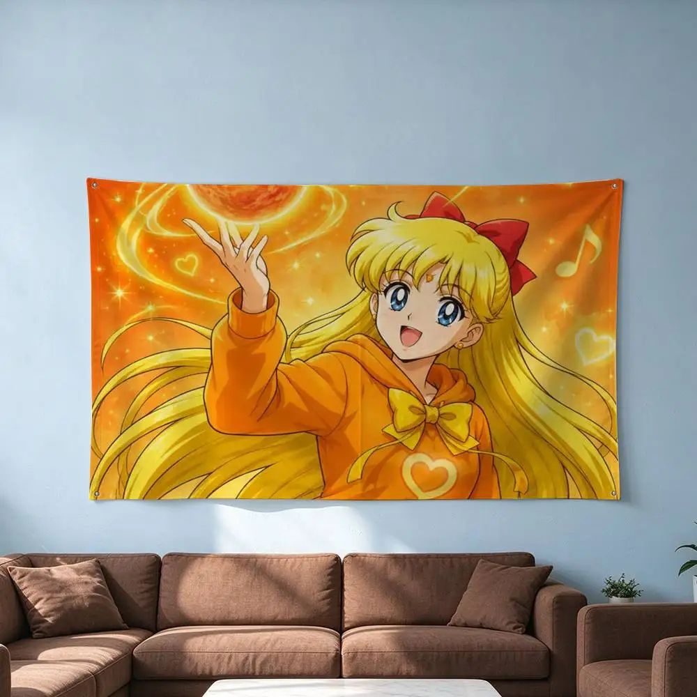 Sailor Moon-S Minako Aino  Flags Wall Hanging Tapestry Outdoor Garage Room Decorative flag Background Blanket
