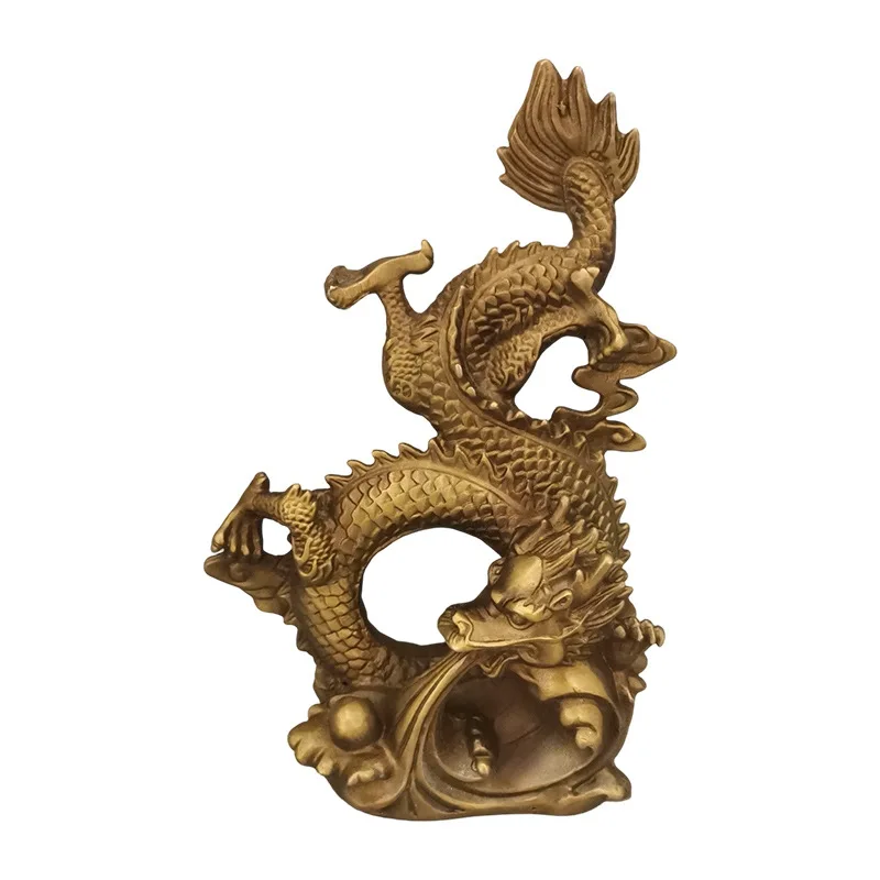 Brass Craft Five-Clawed Golden Dragon Ornament for Home Living Room Decoration
