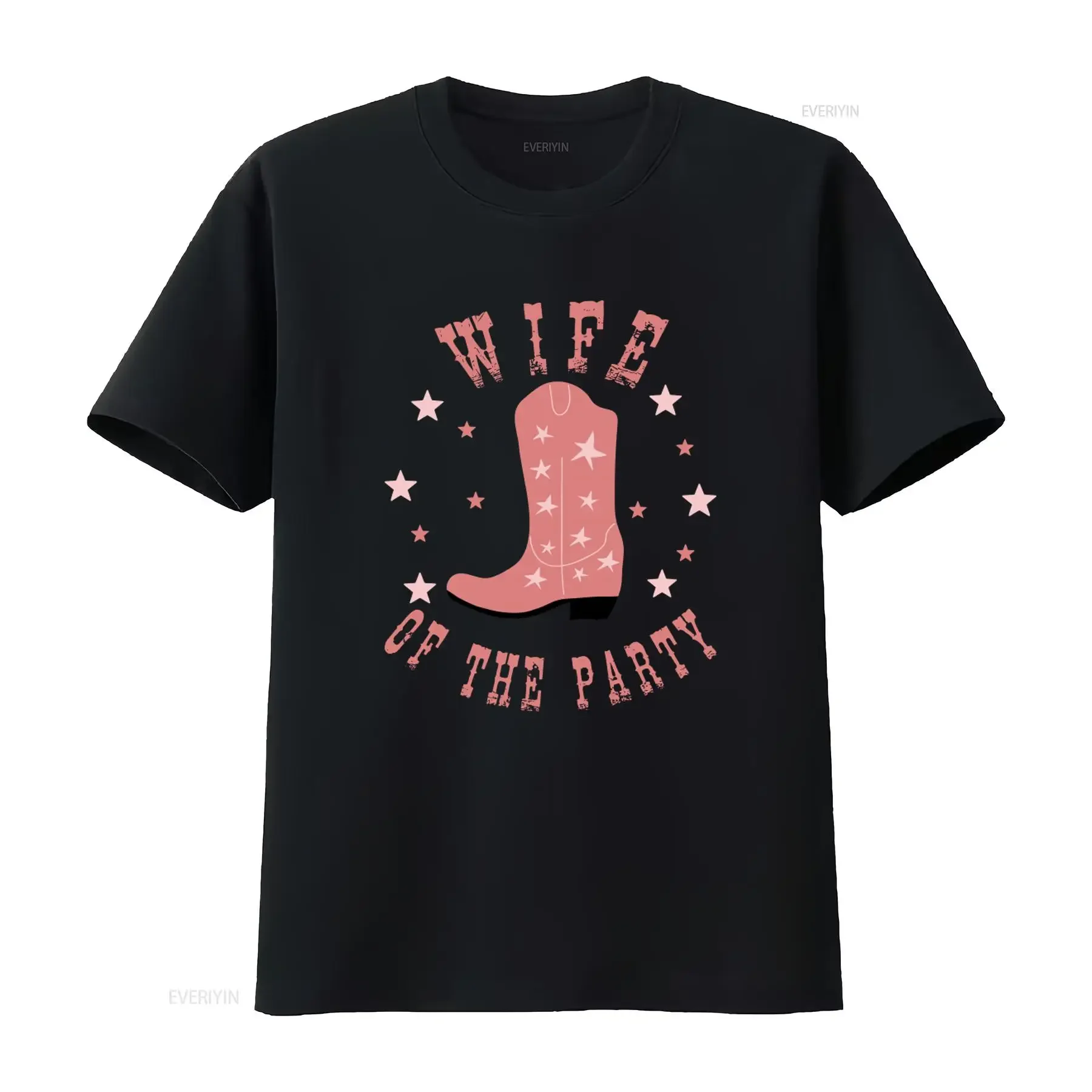 Wife of the Party Retro Western Cowboy Boot Star Print T Shirt for Bachelorette Brides Last Ride Rodeo vintage Washed