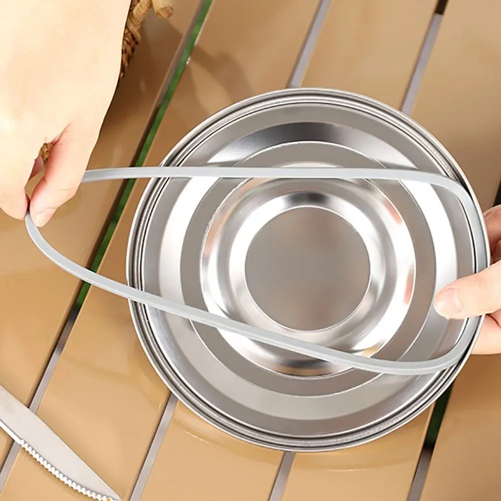 NEW 304 Stainless Steel Lunch Box Round Large Capacity Fresh-keeping Box Vegetable Fruit Leak-proof Storage Box Picnic