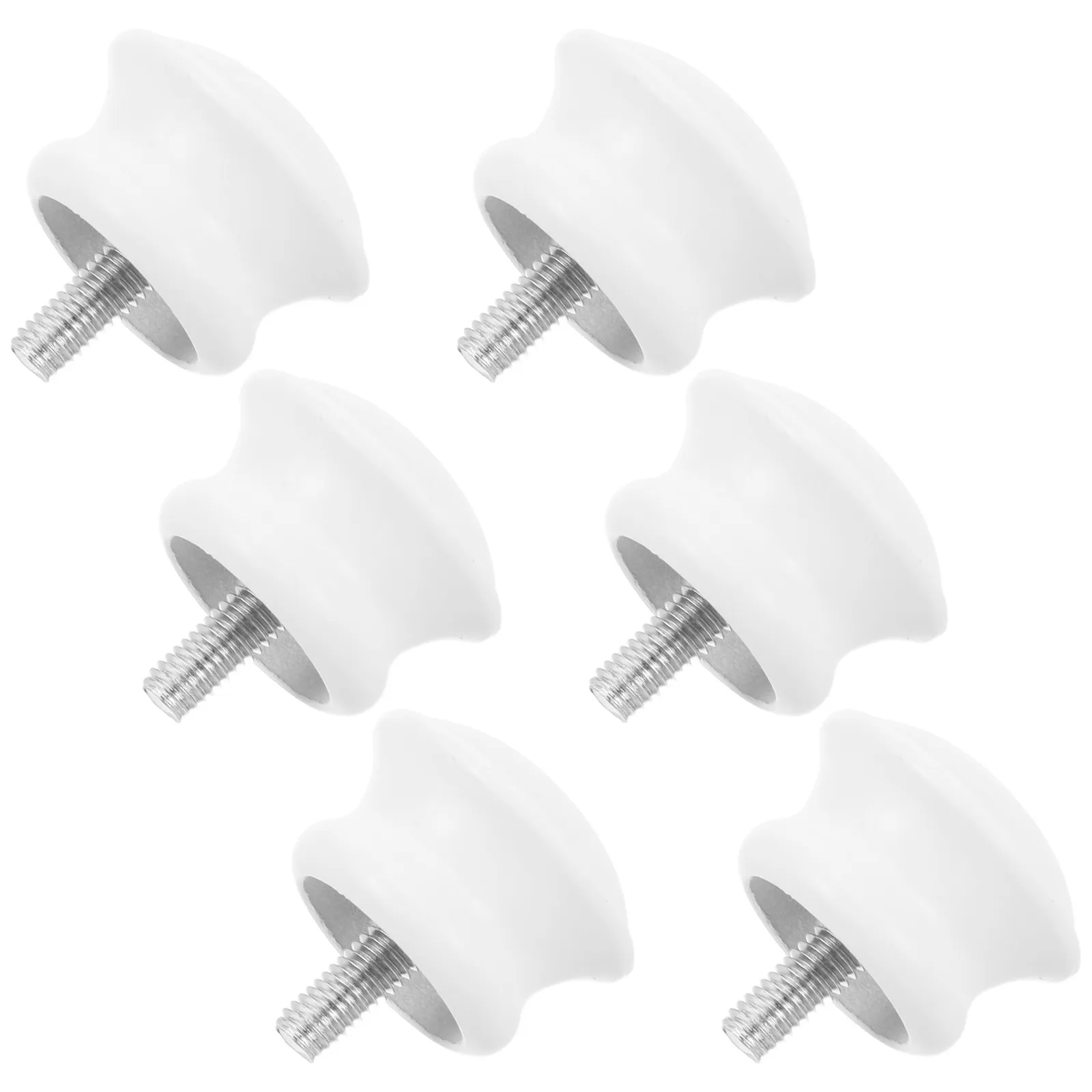 6Pcs Curtain Rod Decorative End Caps White Smooth Finish for Drapery Closet Rod Replacement Screw on Finials Curtain Pole Finial