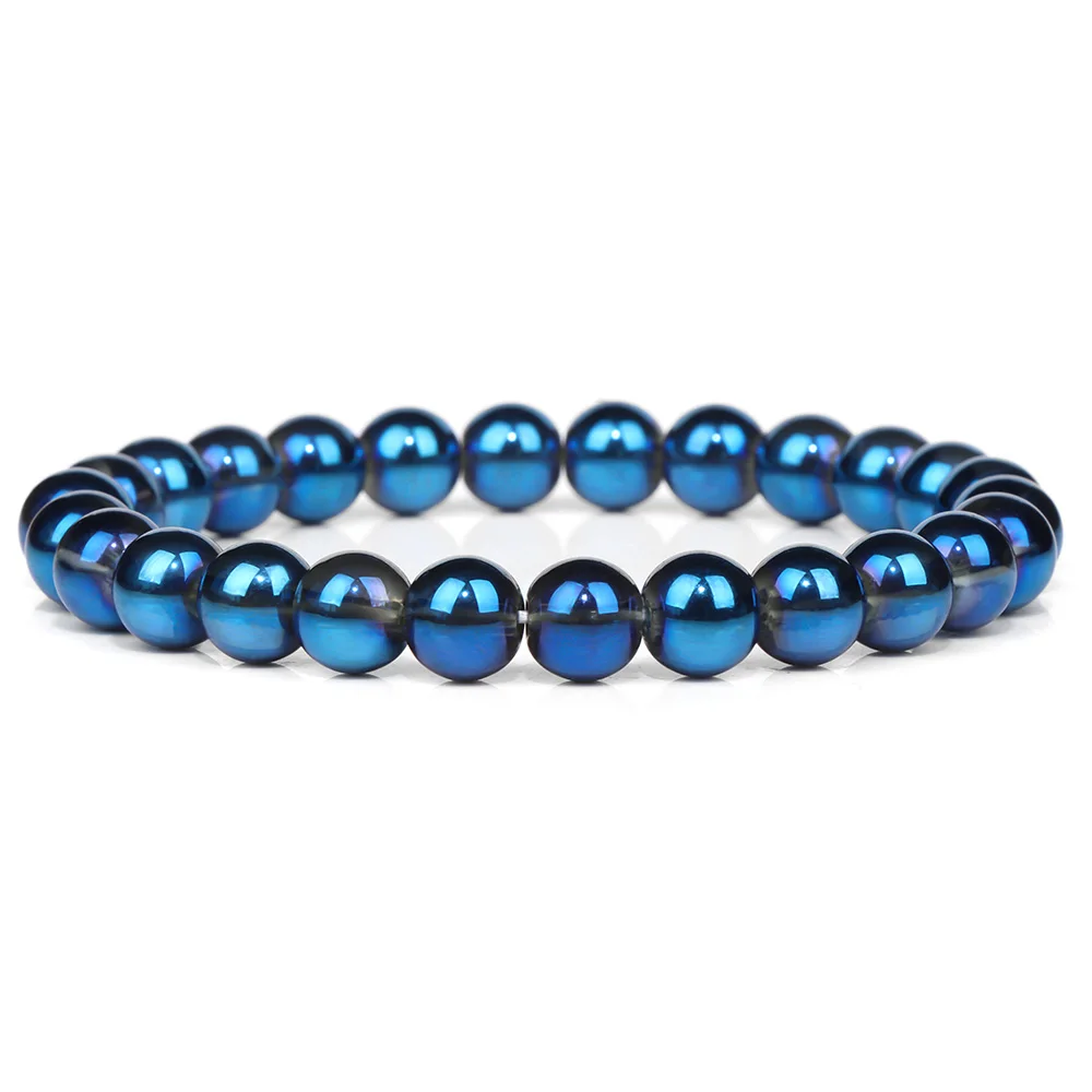 Blau Flash Stein Armbänder Für Männer Kristall Glas Mondstein Paar Armbänder Für Frauen Cat Eye Chalcedon Opal Handgemachte Armreifen