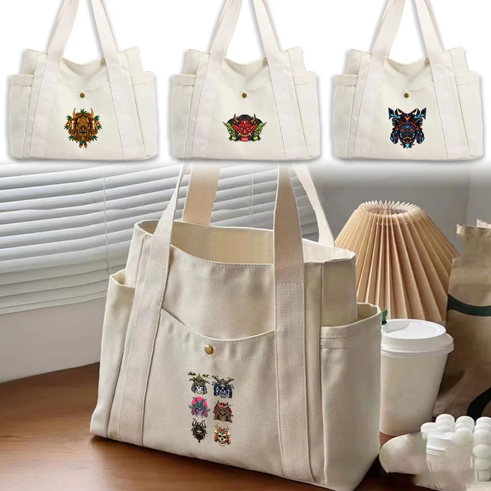 

Вместительная холщовая сумка через плечо серии Monster: повседневная, простая, для путешествий, женская сумка для покупок, в студенческом стиле, портативная сумка-тоут