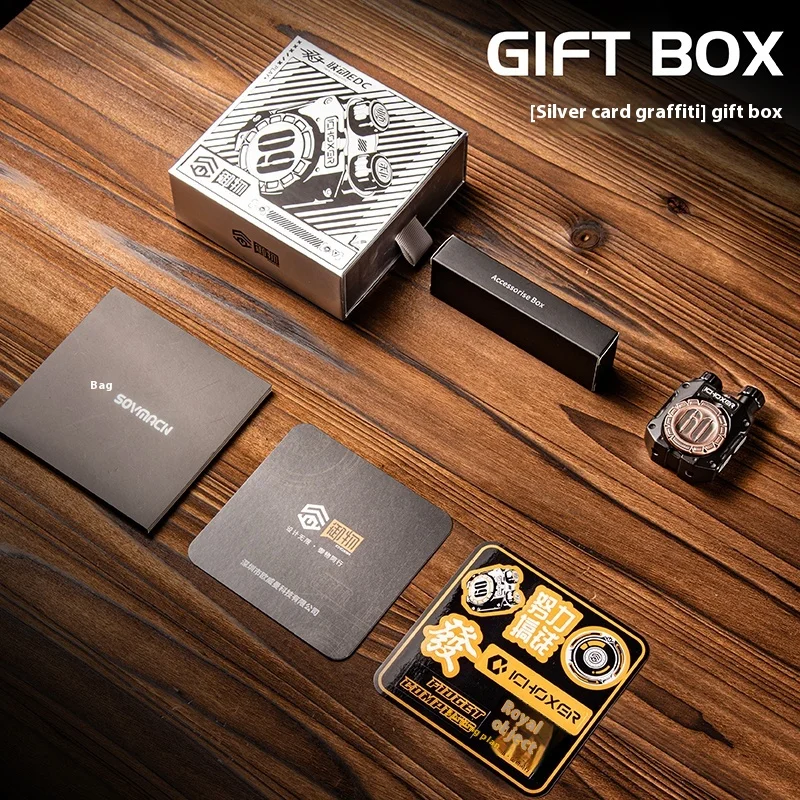 Taisei Twin Link EDC carte poussant doigt Spinner noir Tech soulagement du stress jouet Mini jouet Fidget Spinner