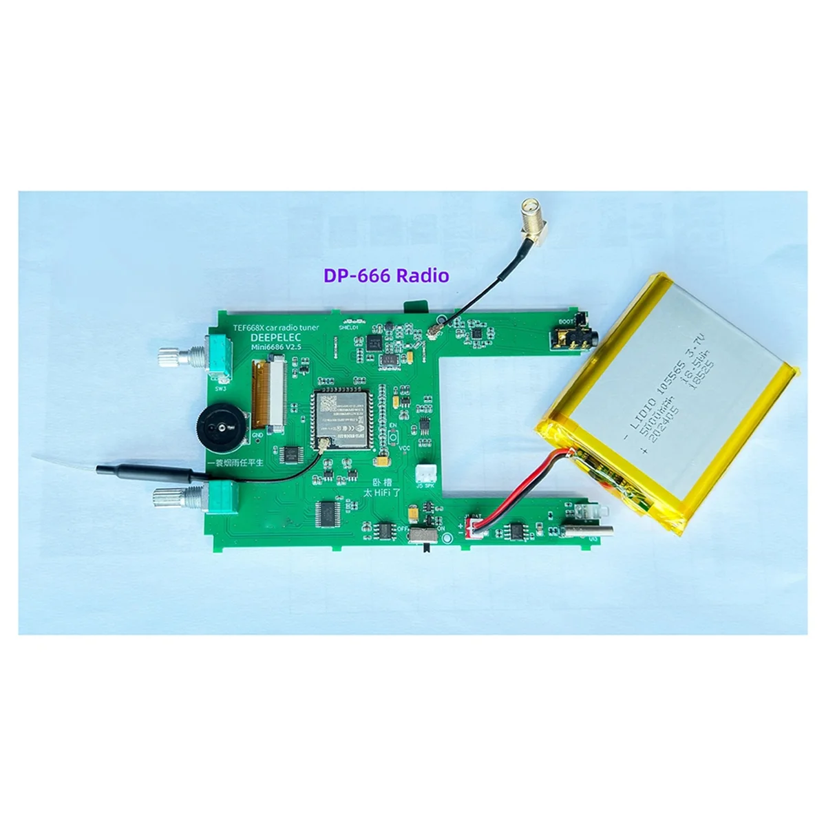 NEW Upgrade DP-666 TEF6686 Radio High Sensitivity Full Band Receiver with Antenna Black