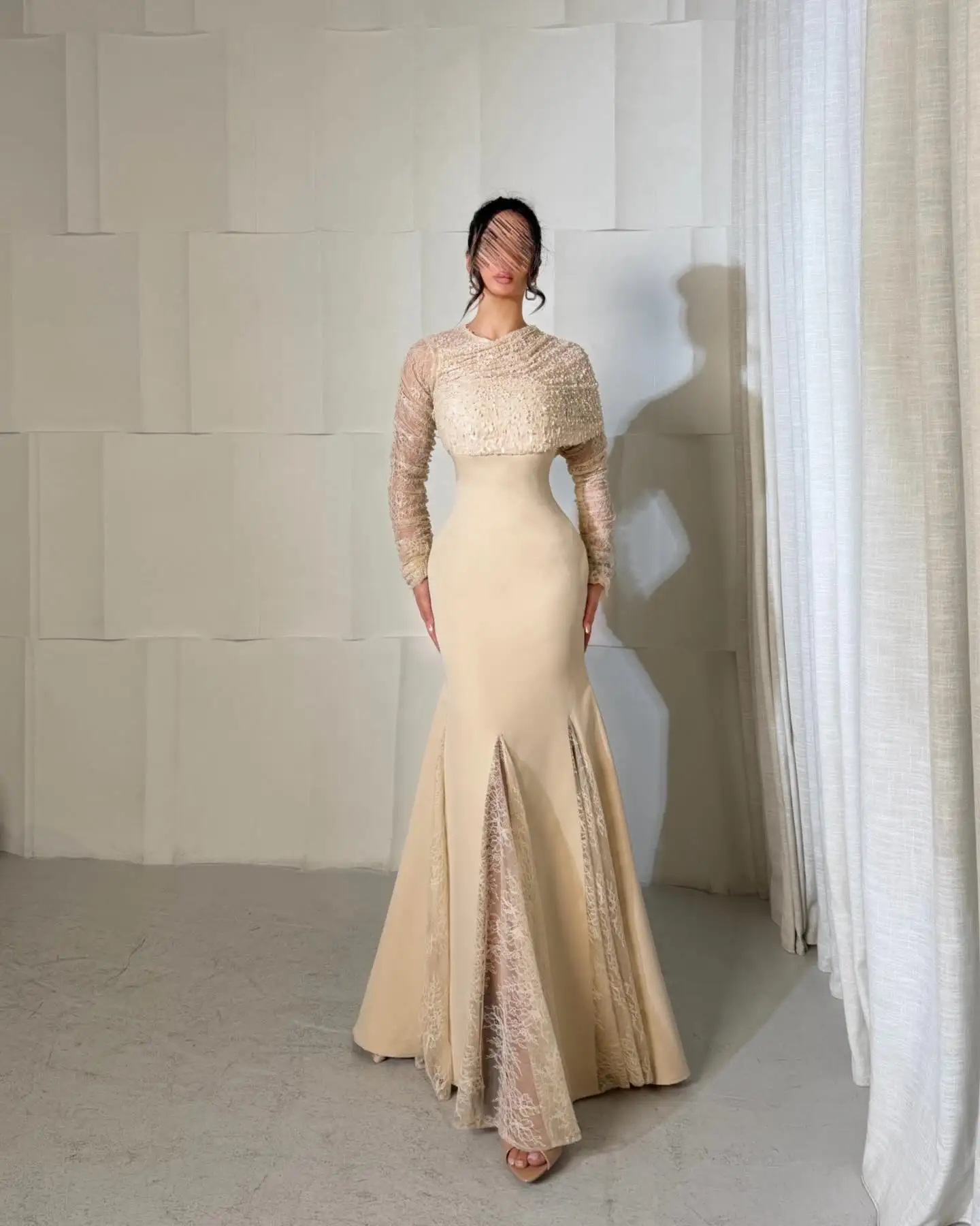 Arabia Delicate Prom Dresses Mermaid Lace Sequined Pearls Evening Dresses Exquisite Women's Formal Evening Gowns Customized
