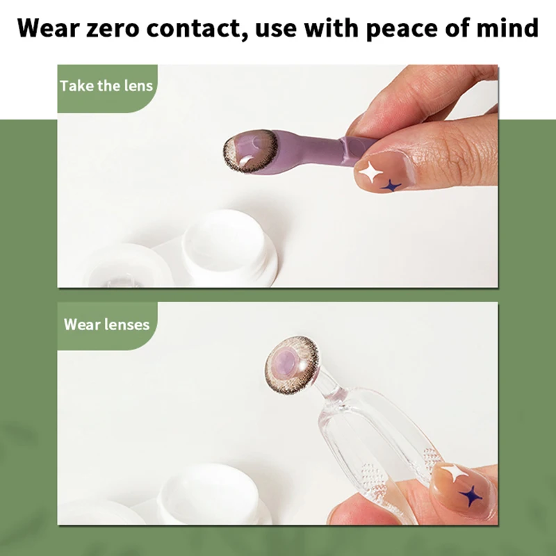 Outil portatif de bâton d'aide à l'usure de lentille de Contact avec la boîte de rangement, l'entretien supprimer la tige d'aspiration de pincettes, Clip souple en Silicone