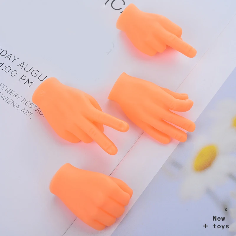 Simulation Little Hands Funny Mini Hands Finger Sleeve Plastic Human Fake Hand Puppet Novel Prank Finger Toys Tease Cat Props