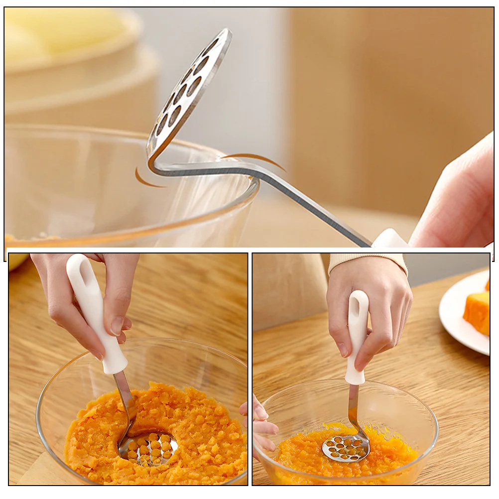 

Steel Potato Masher Manual Crusher Kitchen Utensil for Mashed Potatoes Pumpkin Avocado Food Pressing Tool Practical
