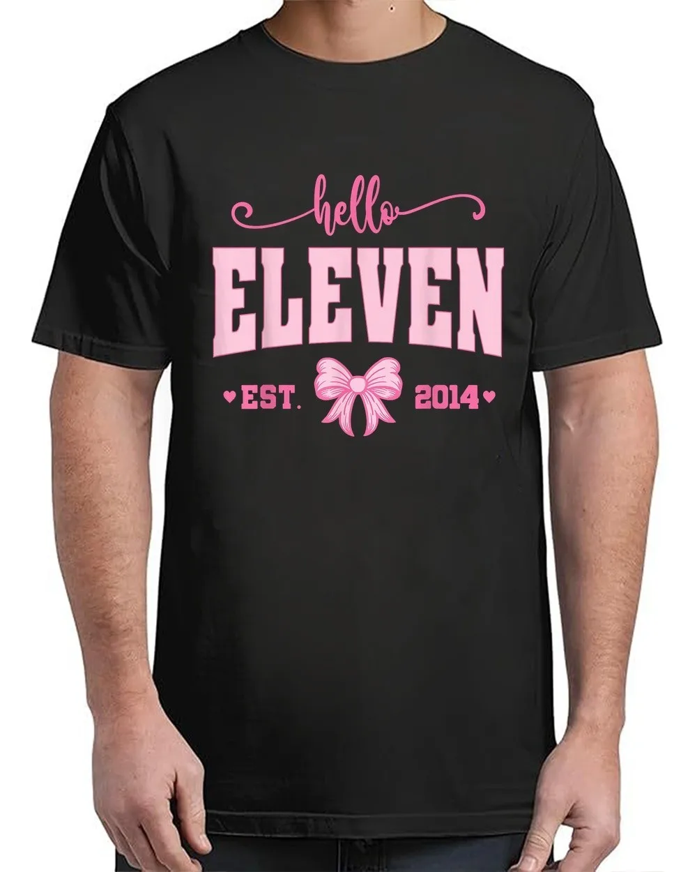 Hello Eleven Est 2014 Coquette Bow 11th Birthday Funny Adult S-4XL T-Shirt