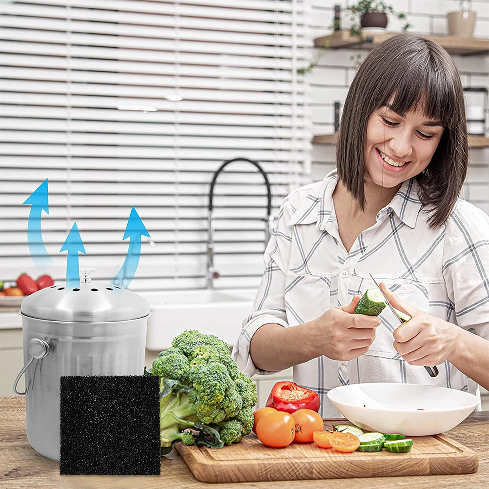 

12pcs Charcoal Filters for Kitchen Trash Cans Red Bins Odor Absorption Pad Effective Bad Smell Toilet Bathroom