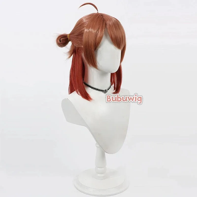 Pelucas de pelo sintético Hanami Ume para Cosplay, Gakuen Idolmaster Hanami Ume, 40cm de largo, naranja, marrón, rojo mezclado, resistente al calor