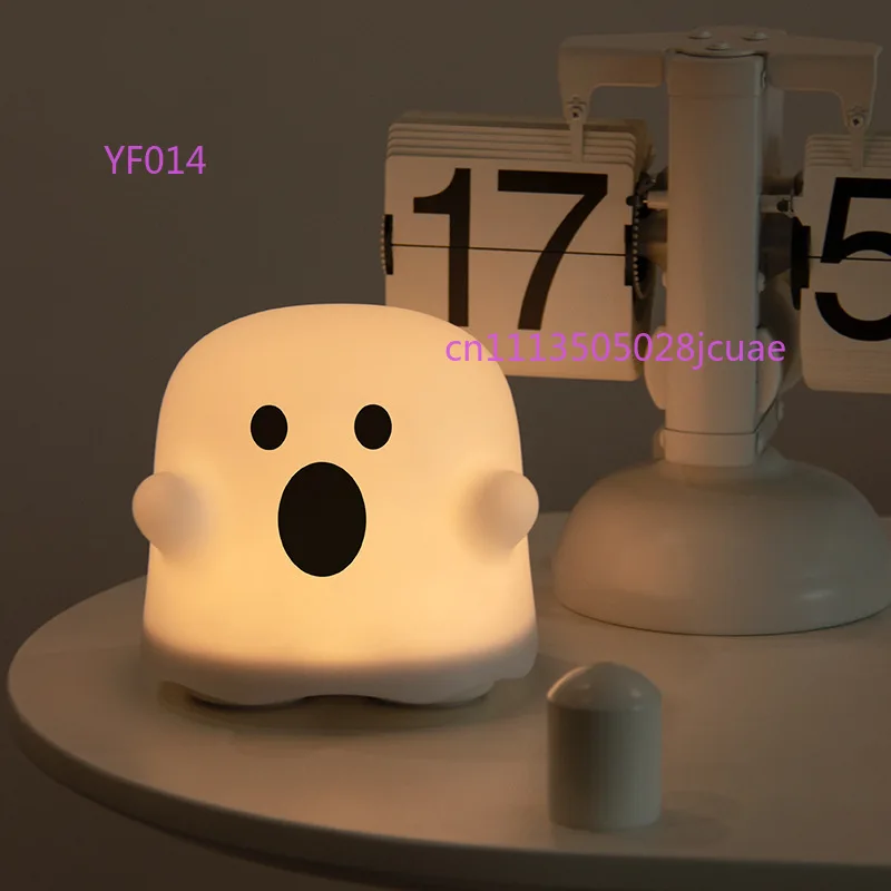 

Ghost Shaped Night Light Eye Protection Desktop Lamp Bedroom Ornament Halloween Christmas Ambient Light Creative Holiday Gift