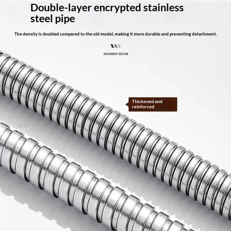 1Pcs Waterproof Bathroom Piping Flexible Stainless Steel Water Pipe Shower Head Pipe Bathroom Accessories