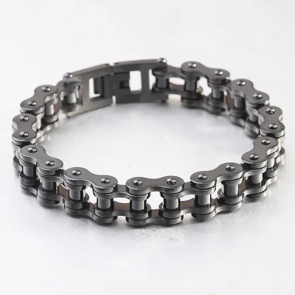 Edelstahl Biker-Kettenarmband Herrenarmband Gliederkette Motorrad-Fahrrad-Stil Armbänder Mode Punk Armreifen Schmuck – Detail 4