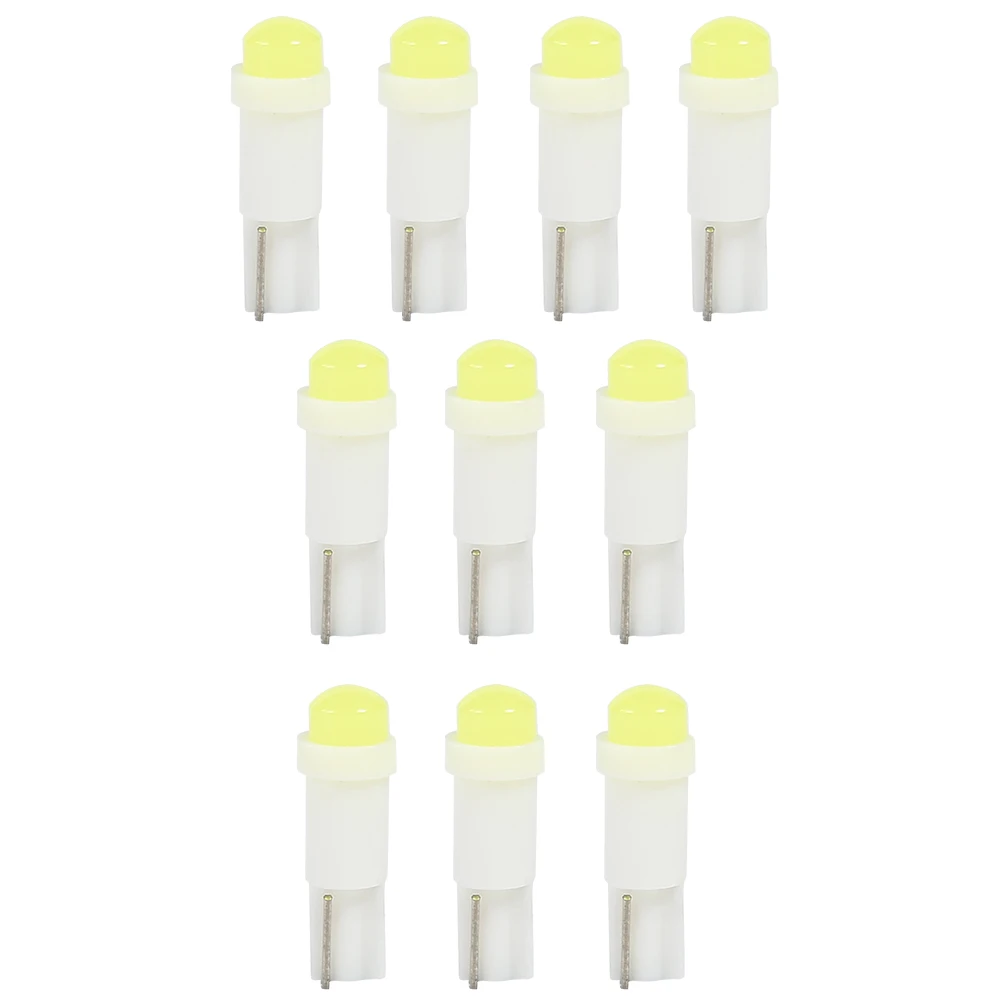 

10 шт. T5 3D COB светодиодные клиновые лампы для приборной панели автомобиля, лампа для чтения, длительный срок службы, супер яркая лампа 1 Вт, бусина