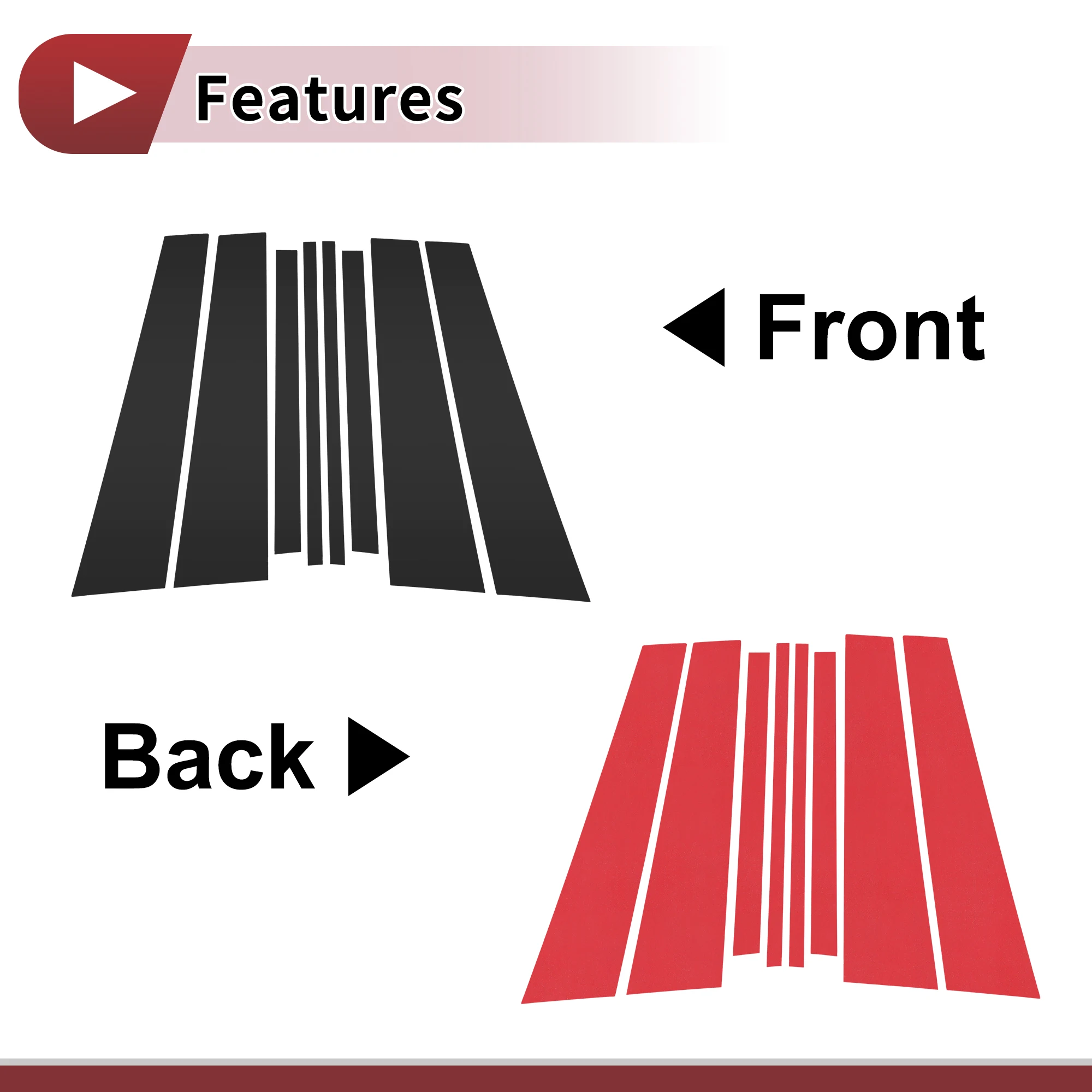 حواف نافذة عمود الباب من UXCELL لسيارة جيب كوماندر 2018 باللون الأسود #3